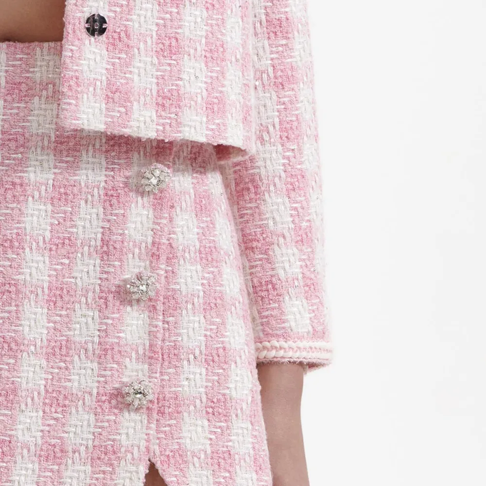 Pink Check Boucle Jacket