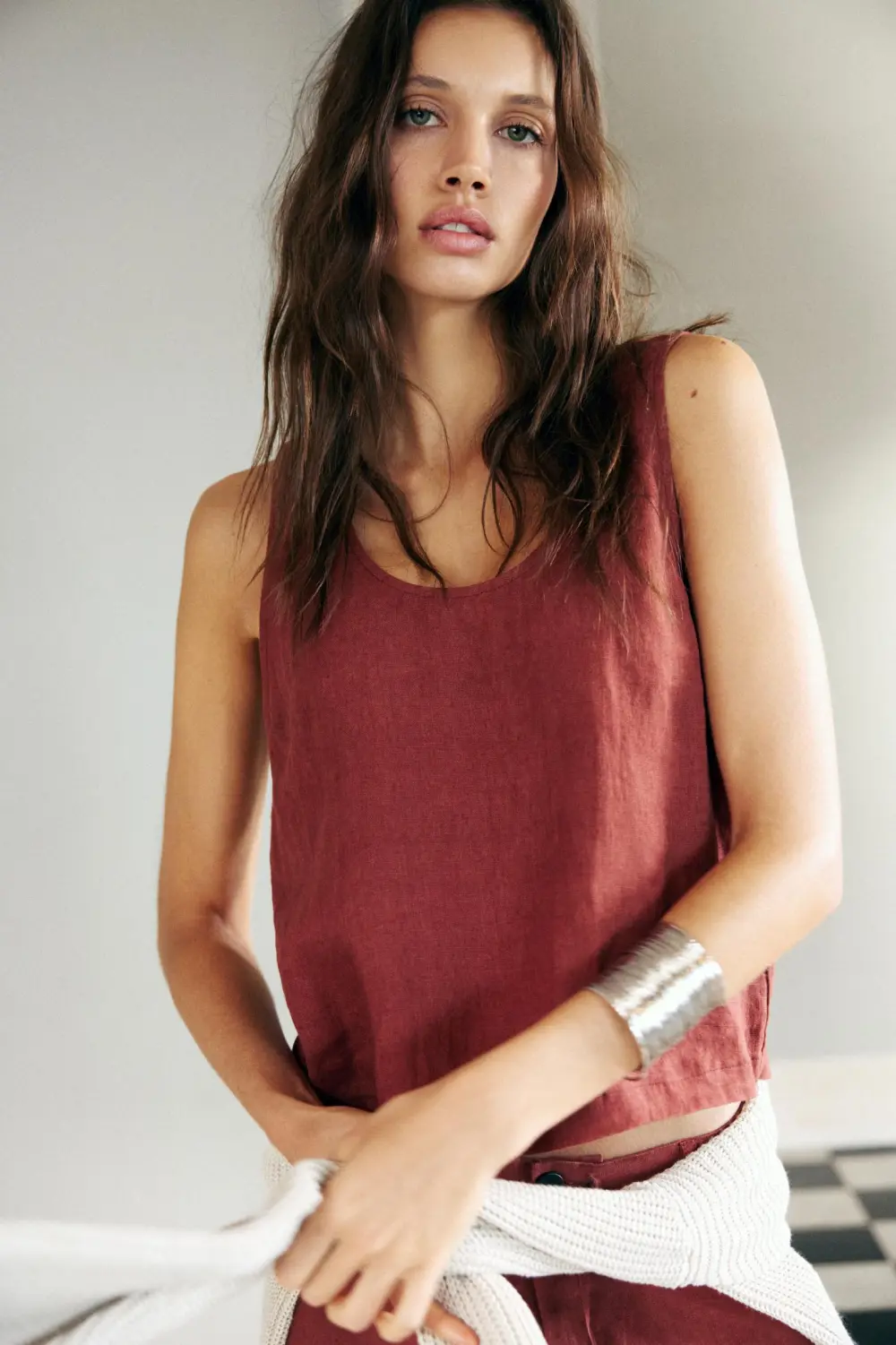 Flowing 100% linen top
