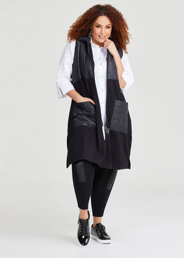 Longline Zip Ponte Bamboo Vest