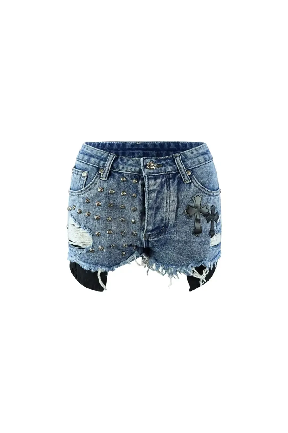 Ringleader Cross and Stud Denim Shorts