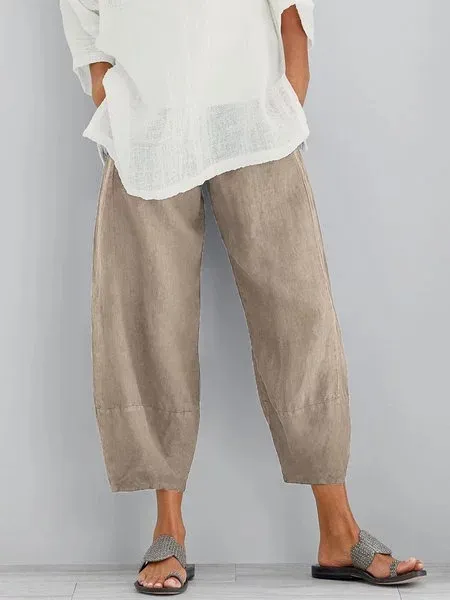 Casual Solid Color Women's 7-point Pants