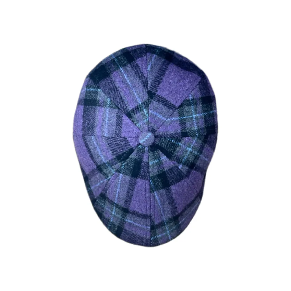 The Violet Rose Plaid Peaky Boston Scally Cap - Purple Plaid