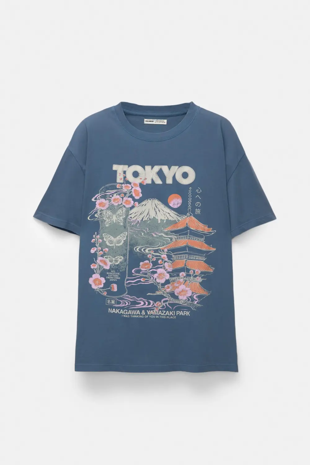 Camiseta azul gráfico Tokyo