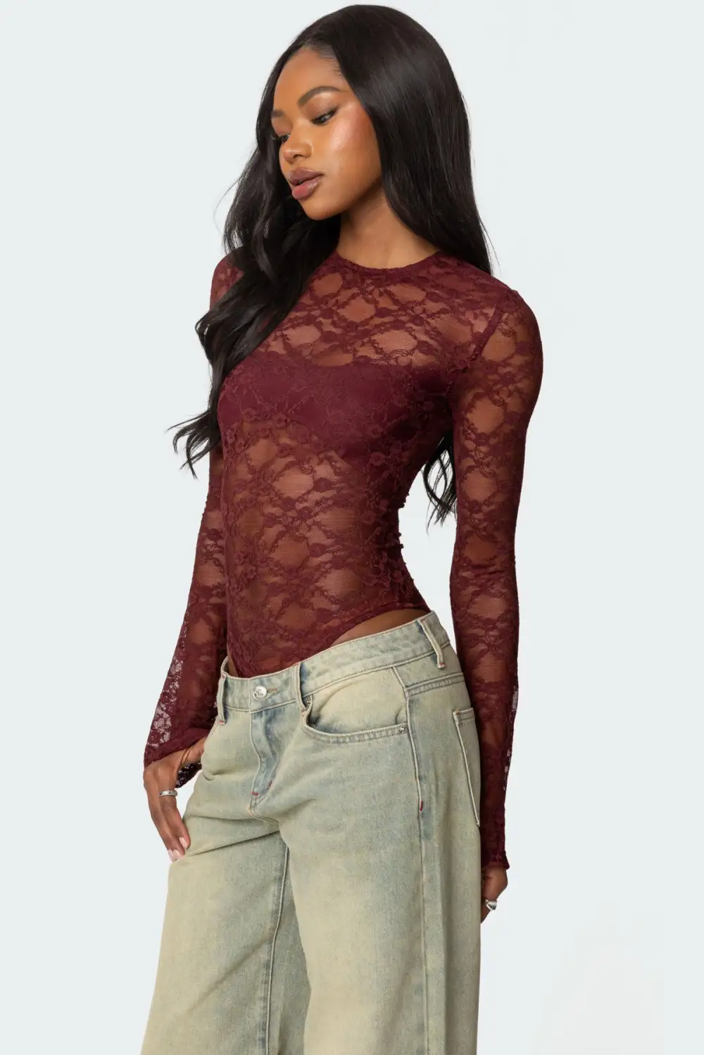 Colette Sheer Lace Bodysuit