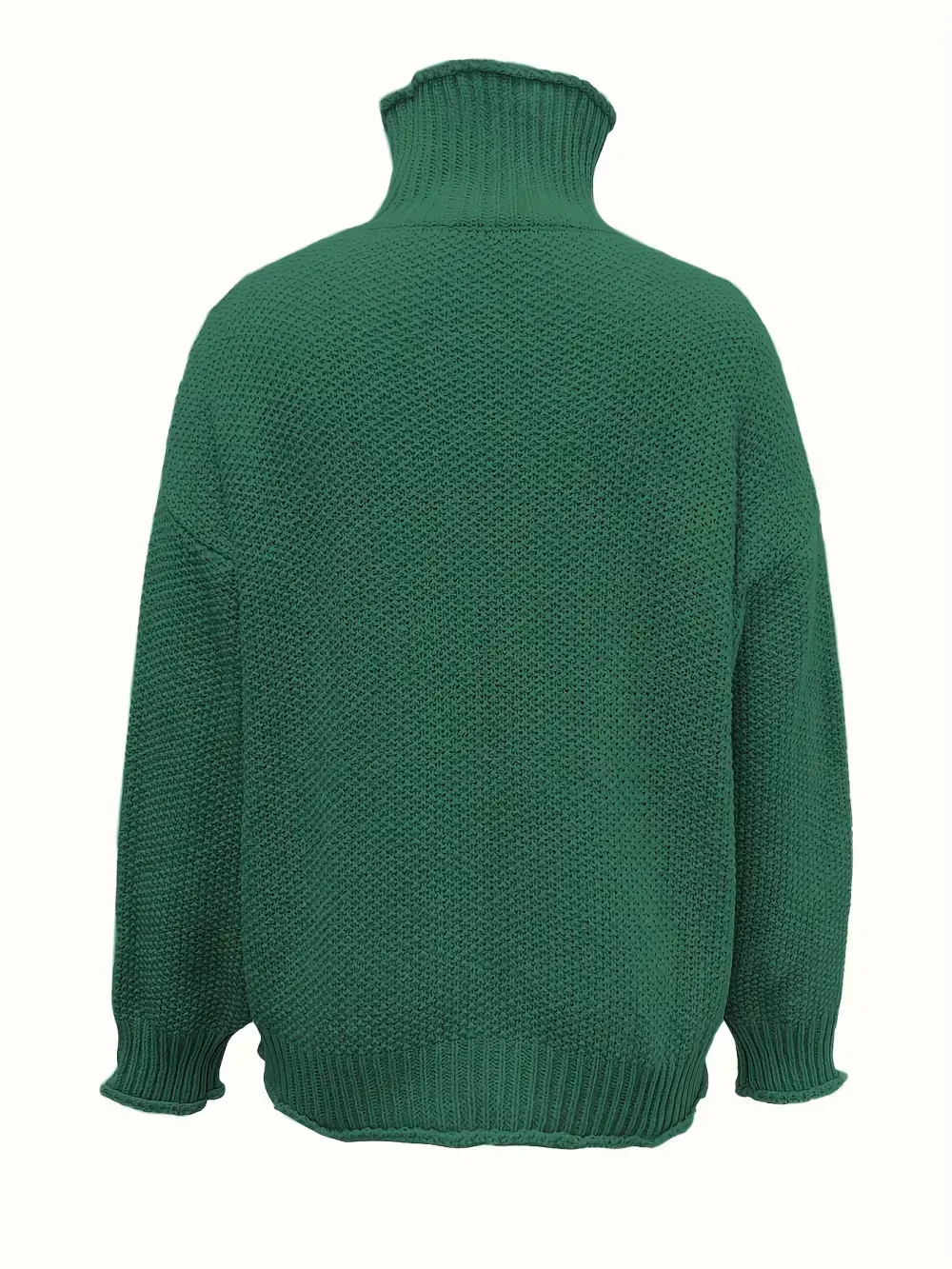 Solid Turtle Neck Pullover Sweater, Casual Long Sleeve Sweater For Fall & Winter, Women's Clothing