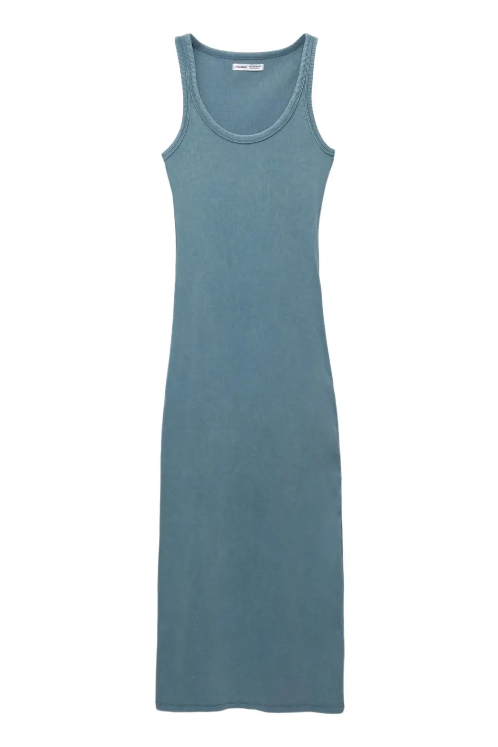 Vestido midi tirantes canalé