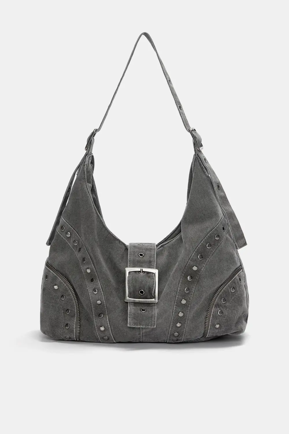 Bolso shopper canvas tachas