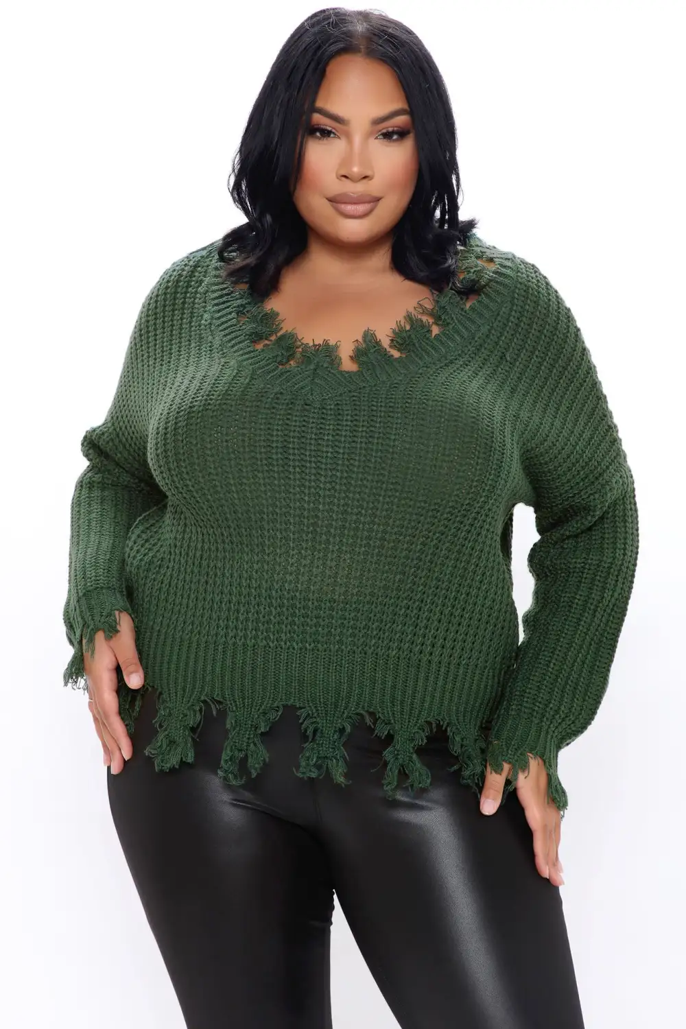 Always Distressing Me Out Sweater - Green