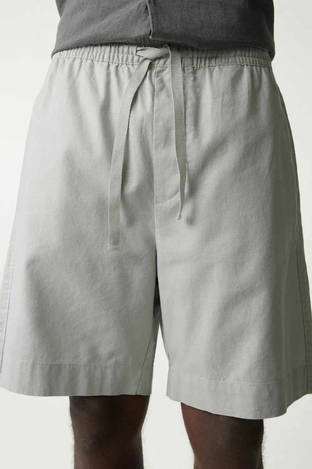 Linen blend jogger Bermuda shorts