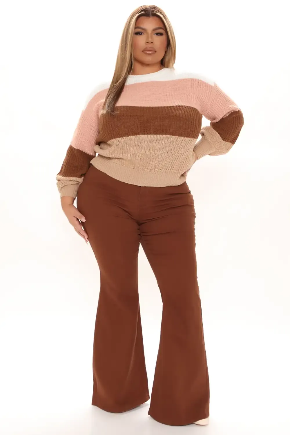 Manchester High Rise Flare Jeans - Brown