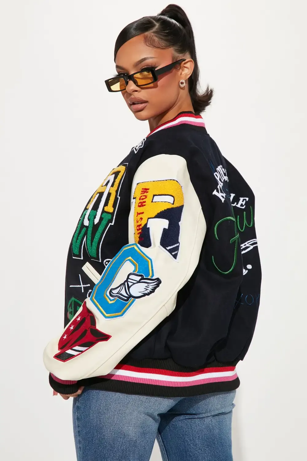 Keep Things Simple Varsity Jacket - Navy