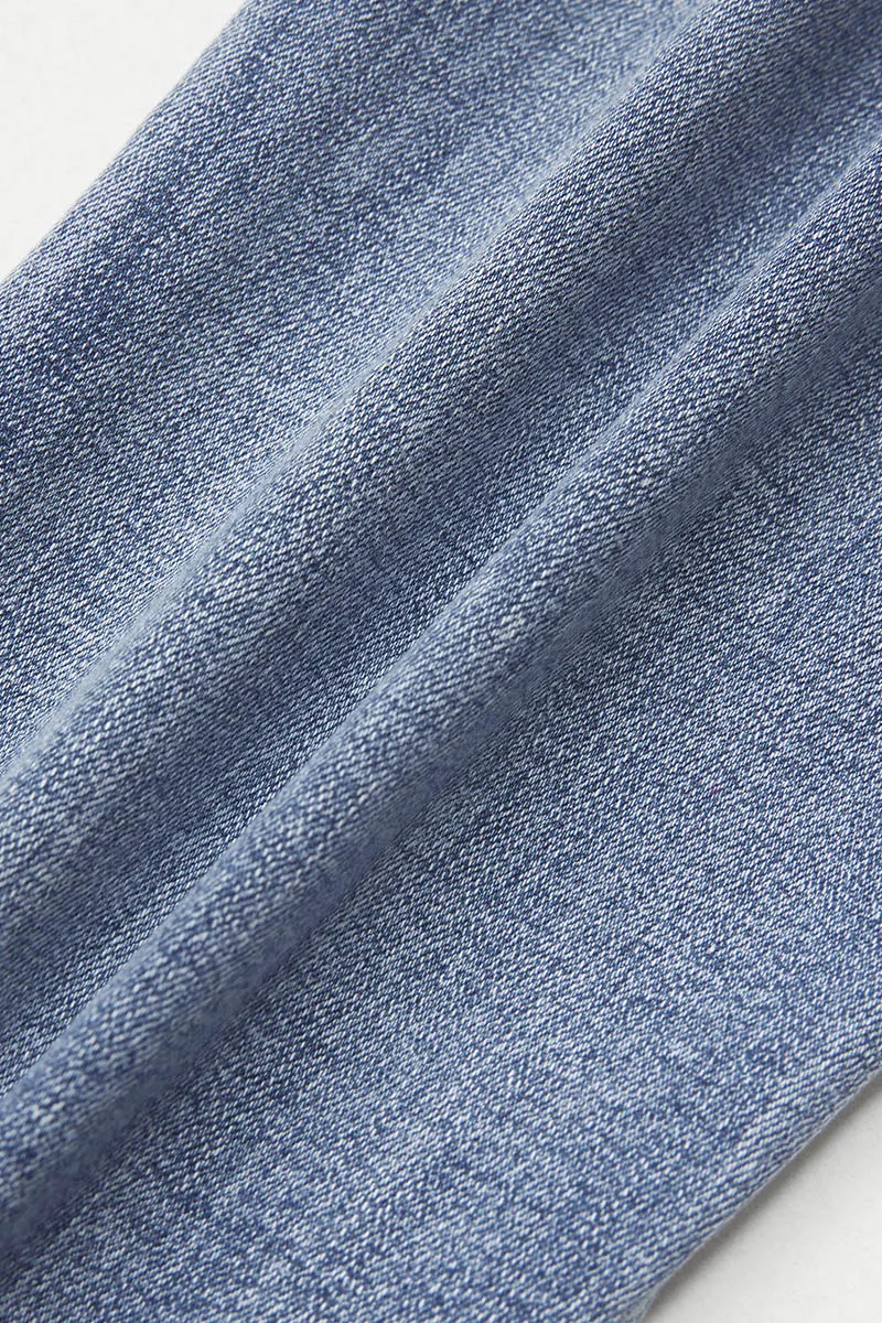 Washed Button Up Rolled Hem Low Rise Capri Jeans