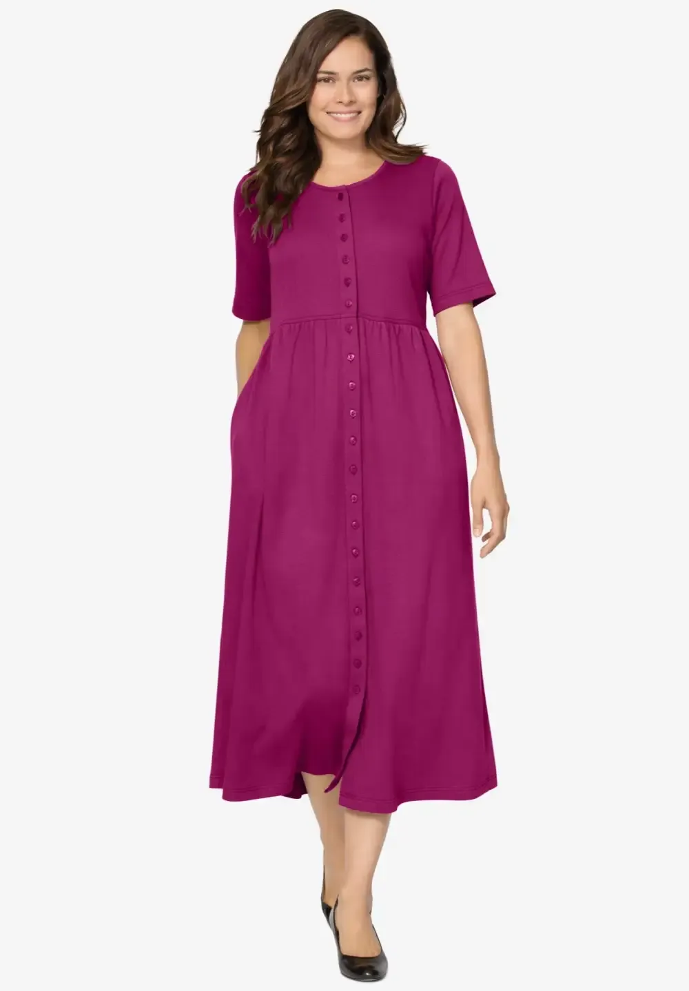 Button-Front Essential Dress