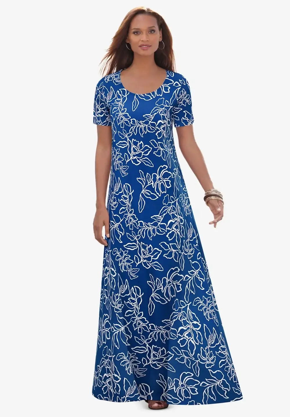 Stretch Cotton T-Shirt Maxi Dress