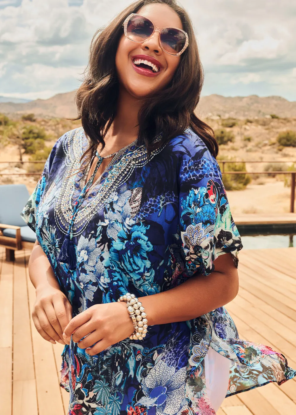 Natural Blue Jewels Kaftan
