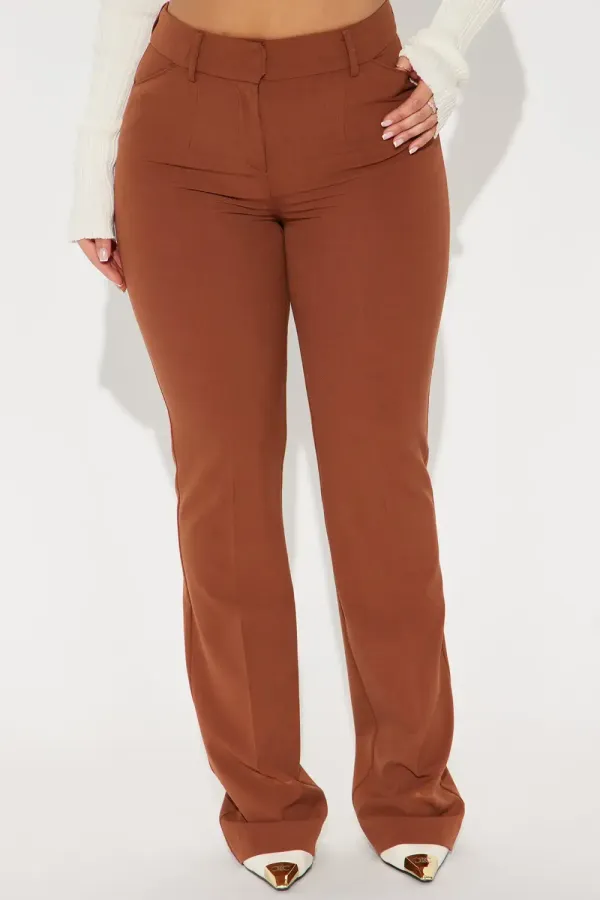 Tasha Dressy High Rise Pants - Mocha