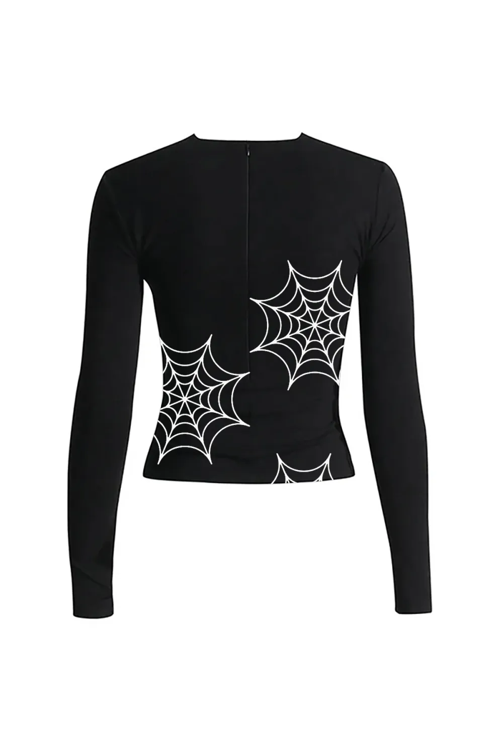 Classy Metallic Trim Twist Cutout Long Sleeve Ruched Crop Jersey T Shirt