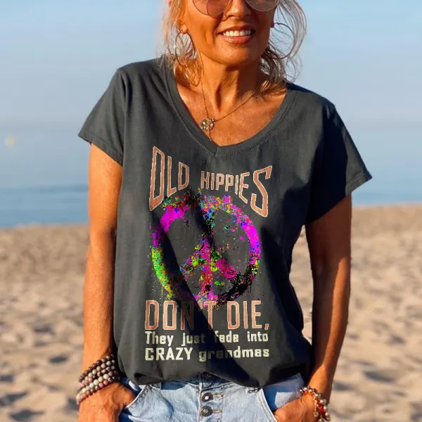 They Just Fade Into Crazy Grandmas Printed Graphic Tees