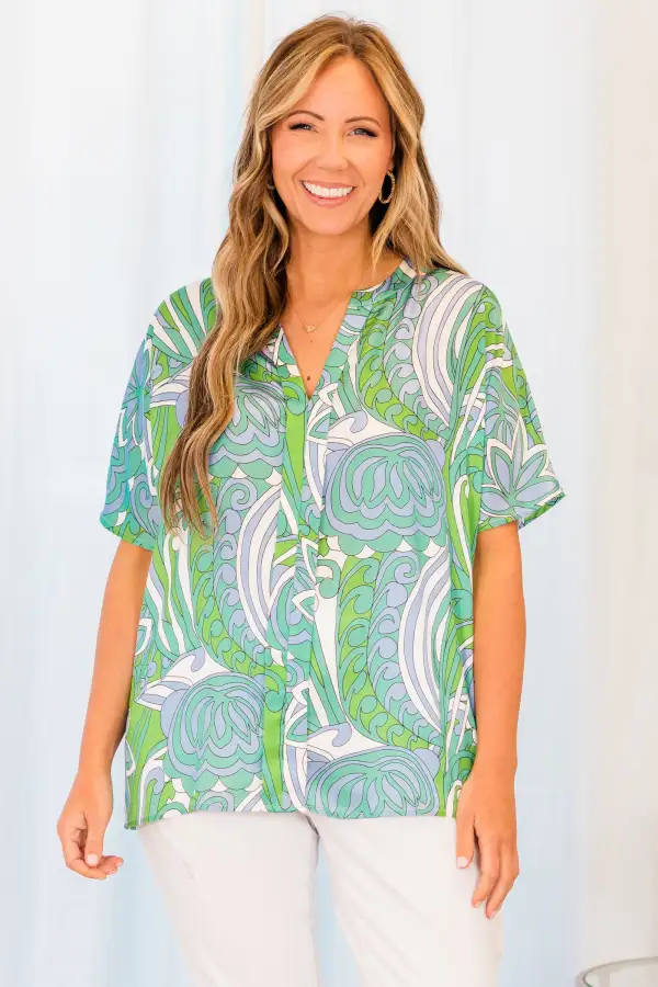 Spring To Mind Top, Green