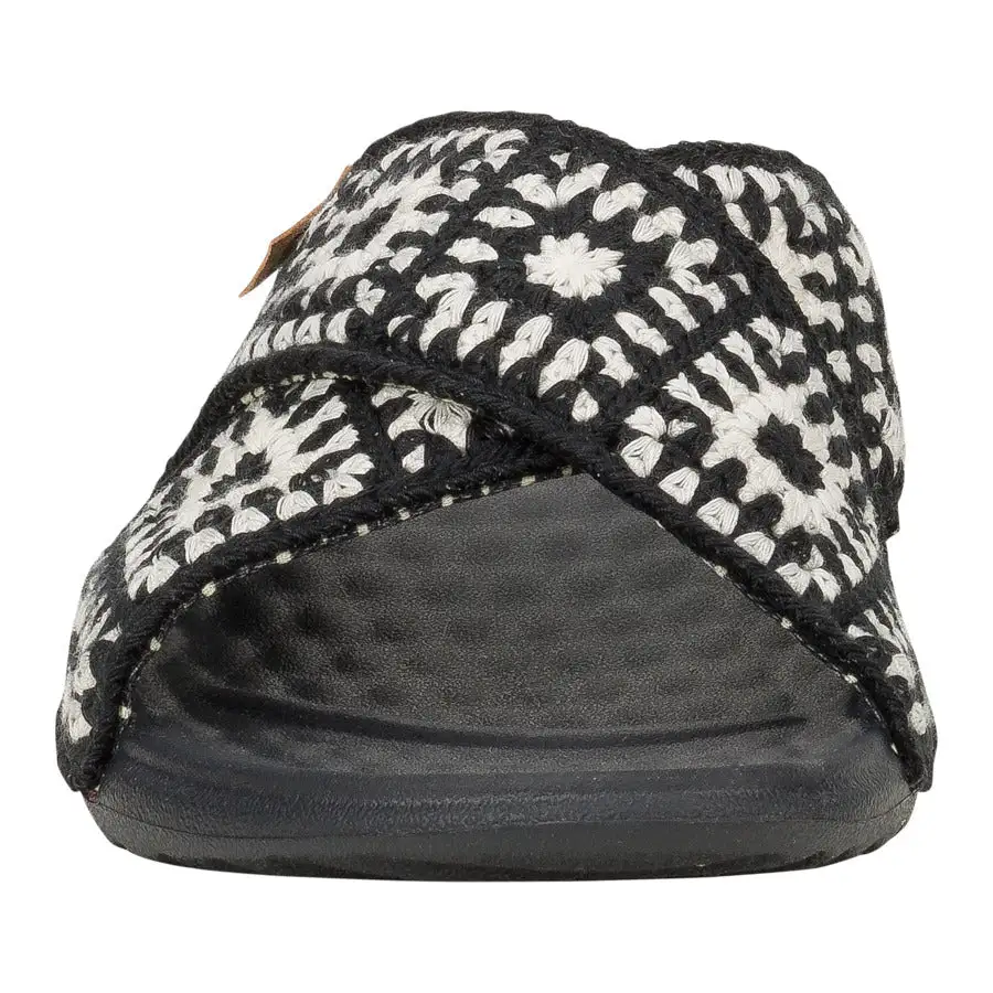 Christi Slide Cottage Crochet - Black/White