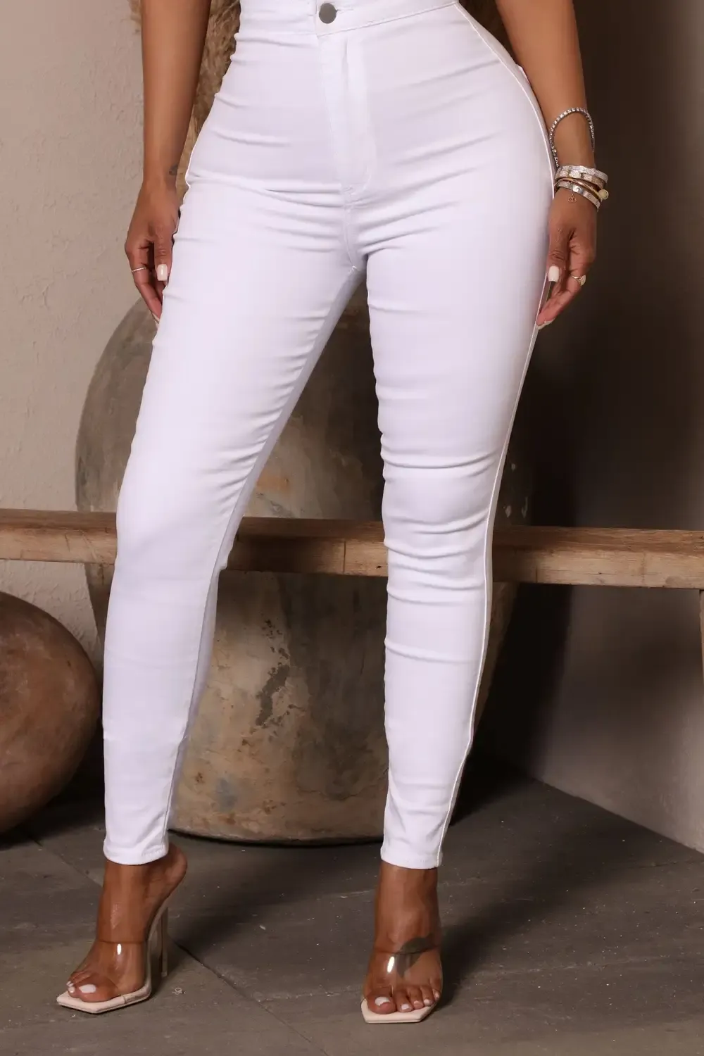 Luxe Ultra High Waist Skinny Jeans - White