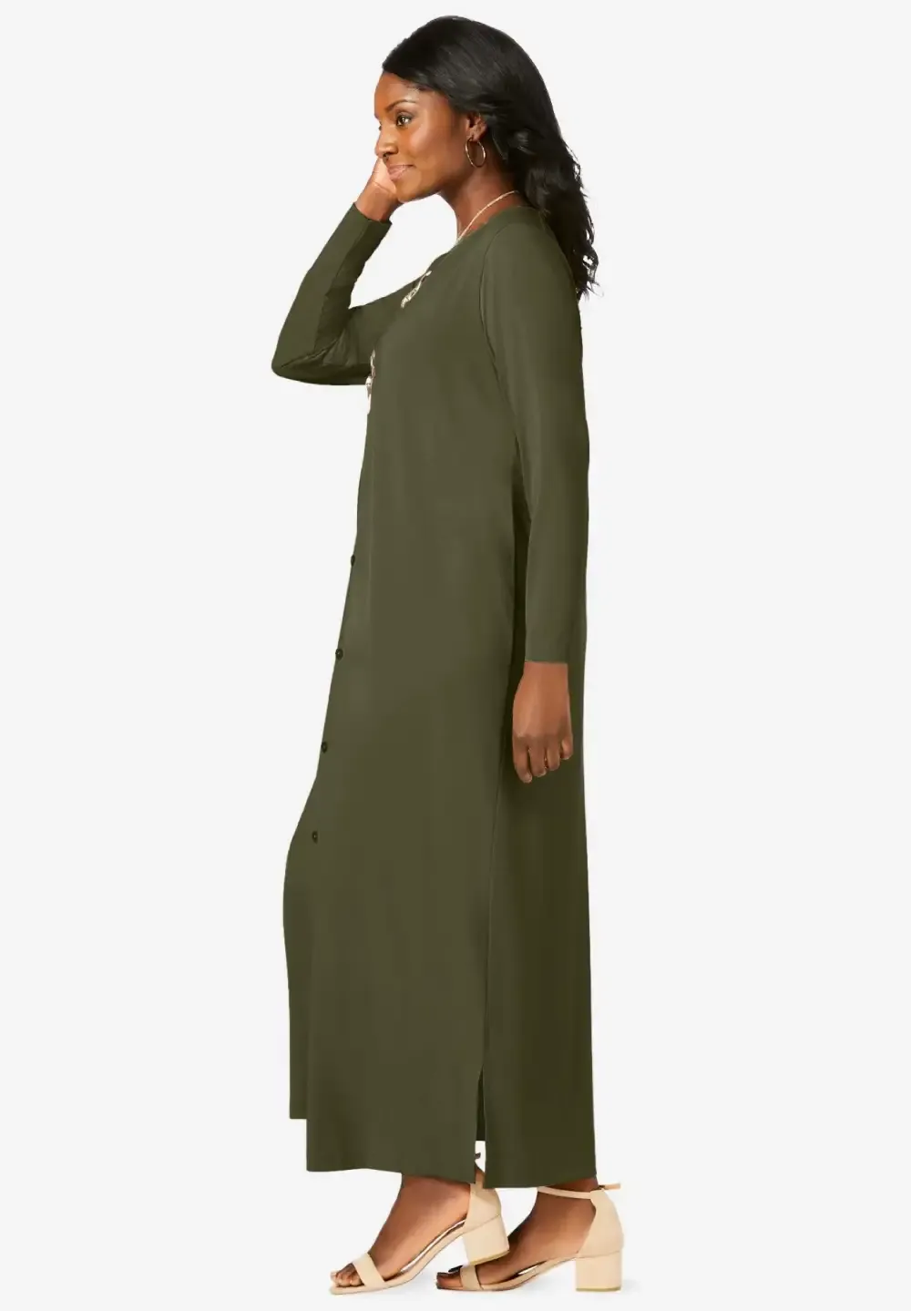 2-Piece Stretch Knit Duster Set