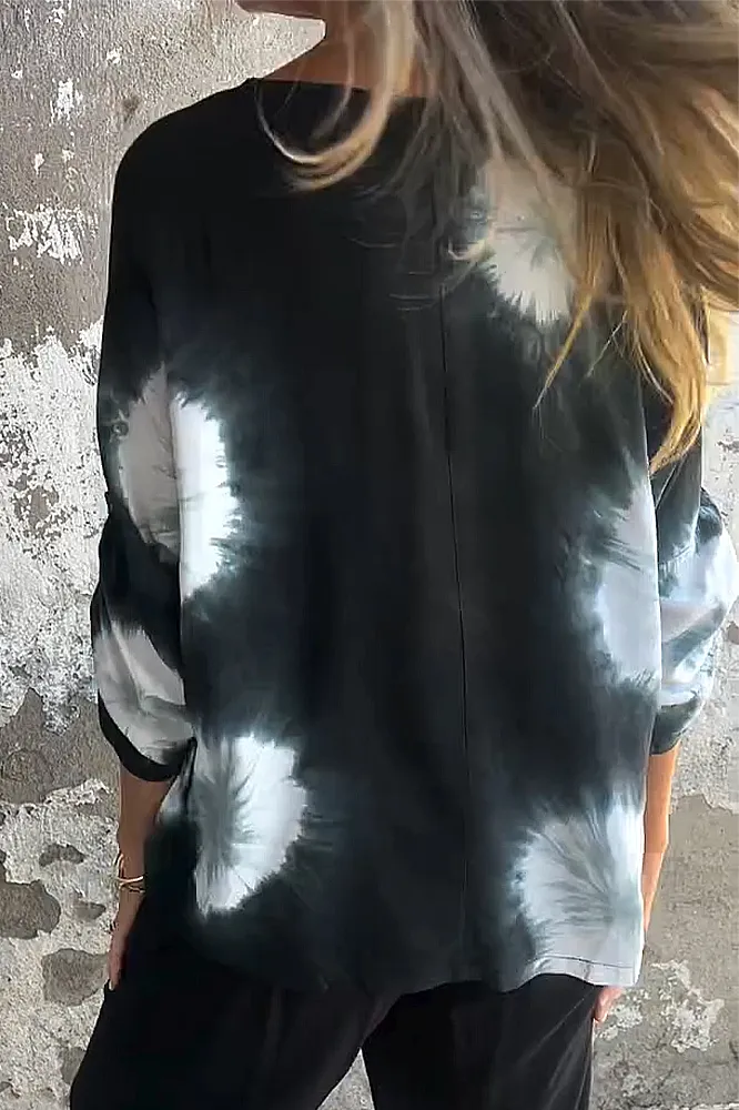Women's gradient sleeve tie top