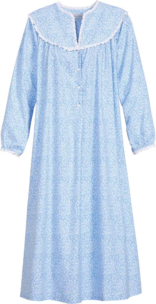 Lanz Vintage Floral Flannel Nightgown