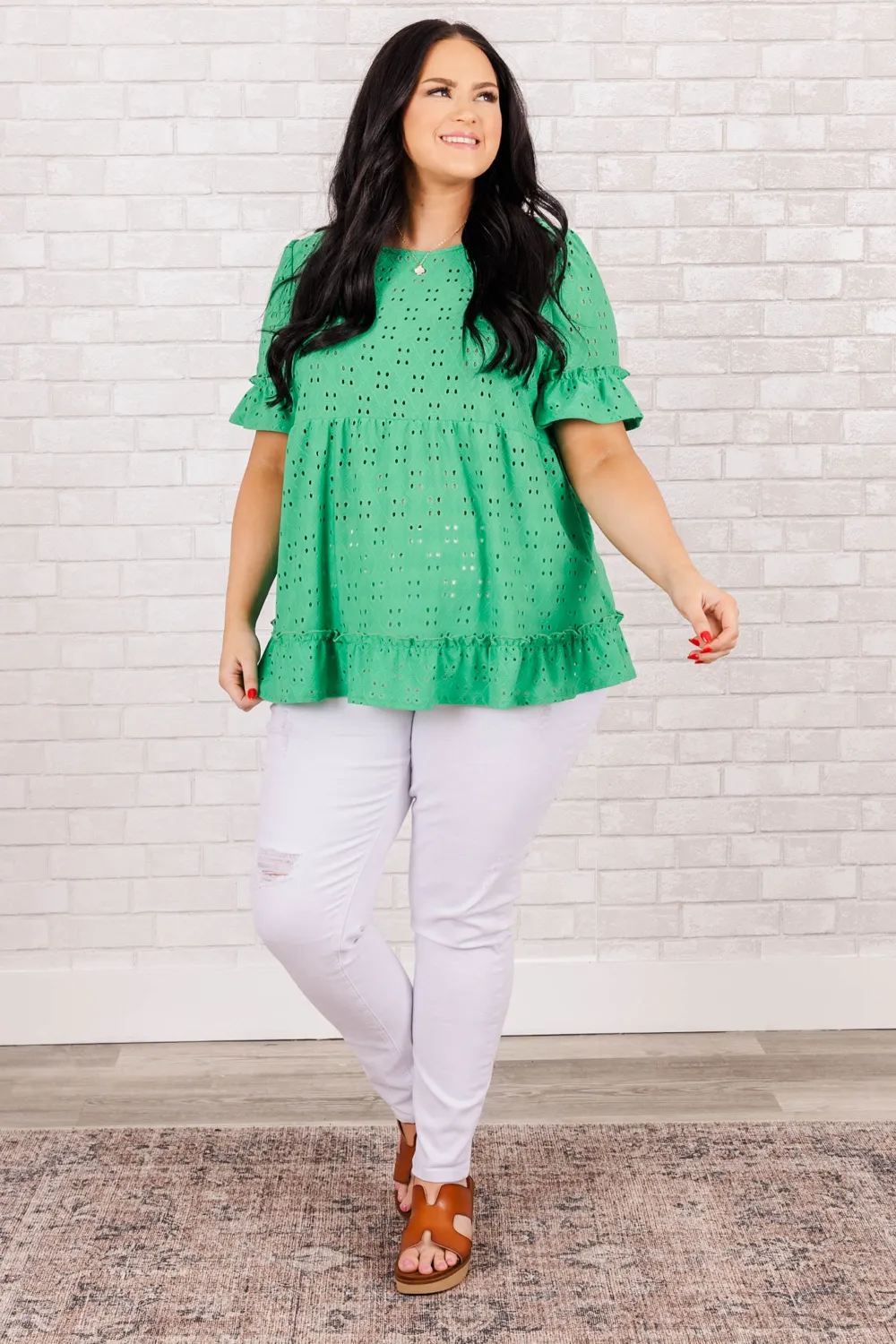 I Like You Best Top, Kelly Green