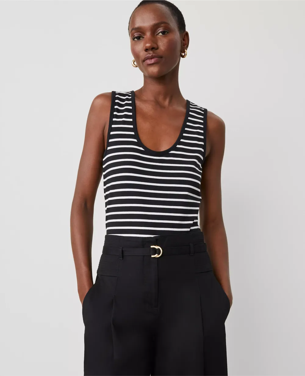 Striped Scoop Neck Tank Top