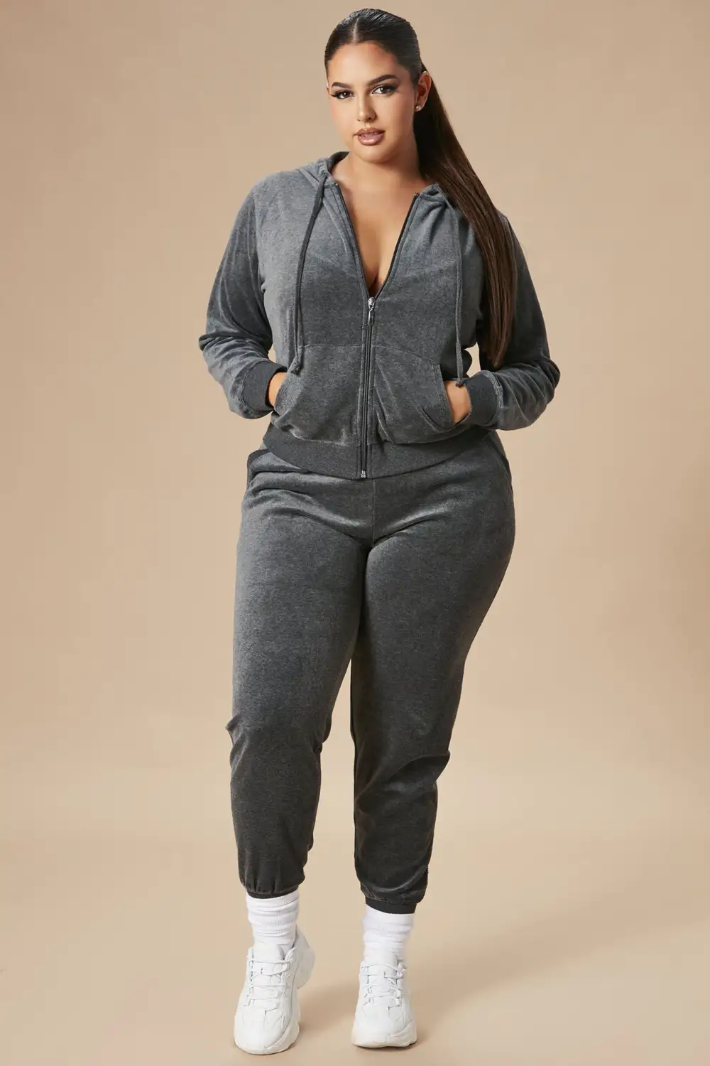 The Original Trendsetter Velour Set - Charcoal