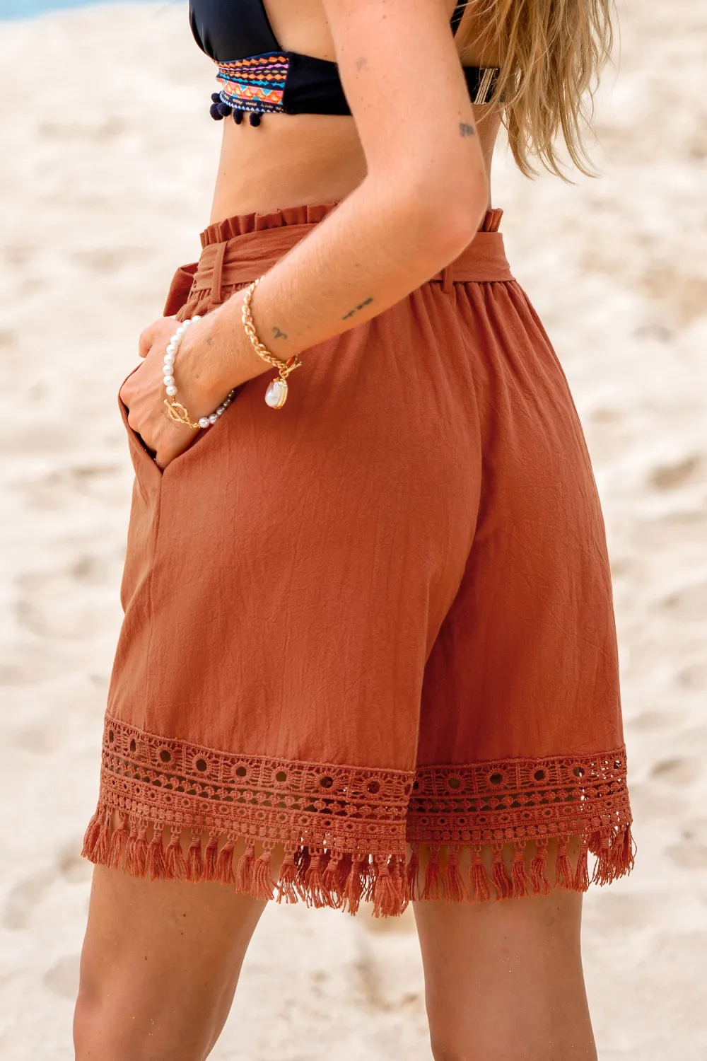 Flaming Skies Orange Cover-Up Shorts