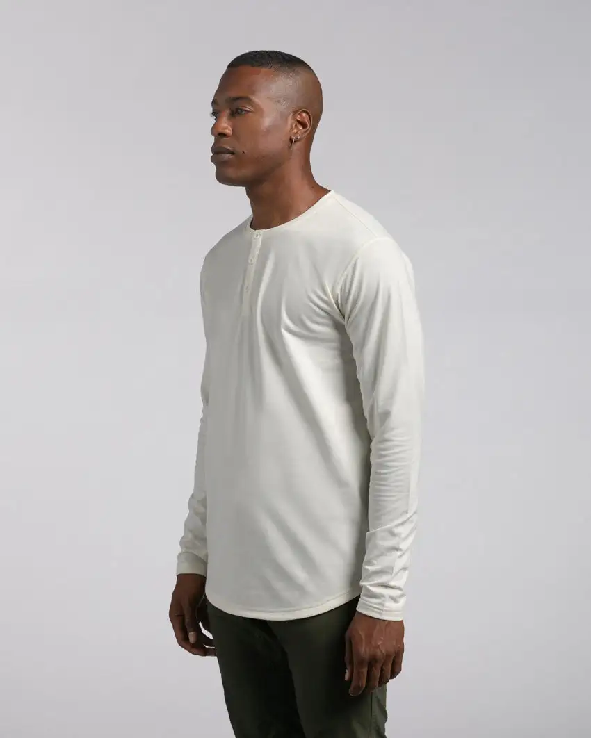 Henley Drop-Cut Long Sleeve: Bylt Signature