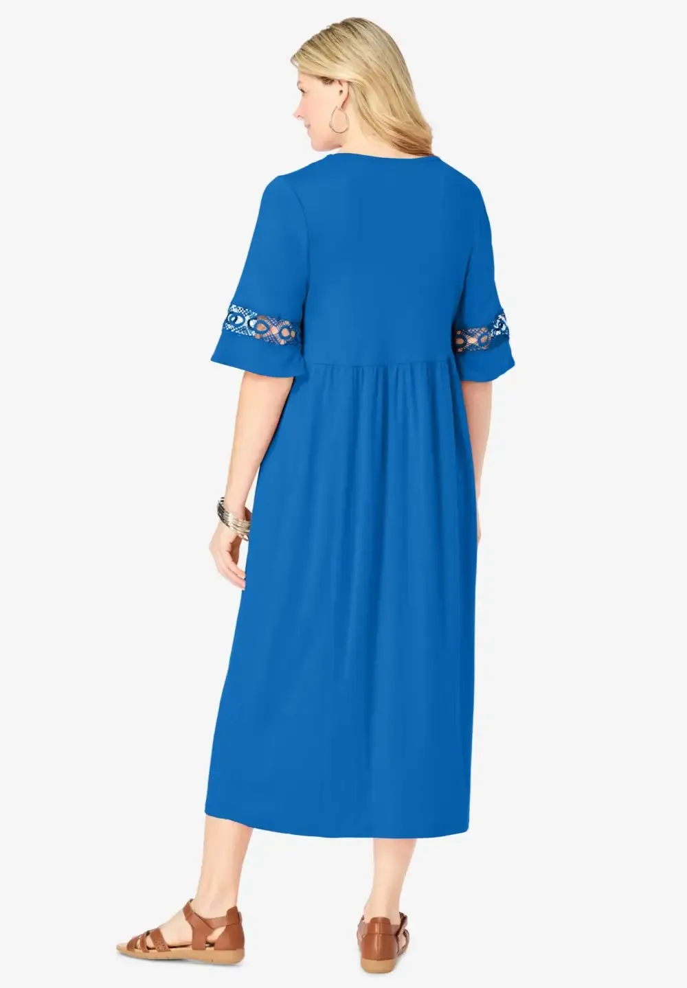 Crochet Trim Empire Knit Dress
