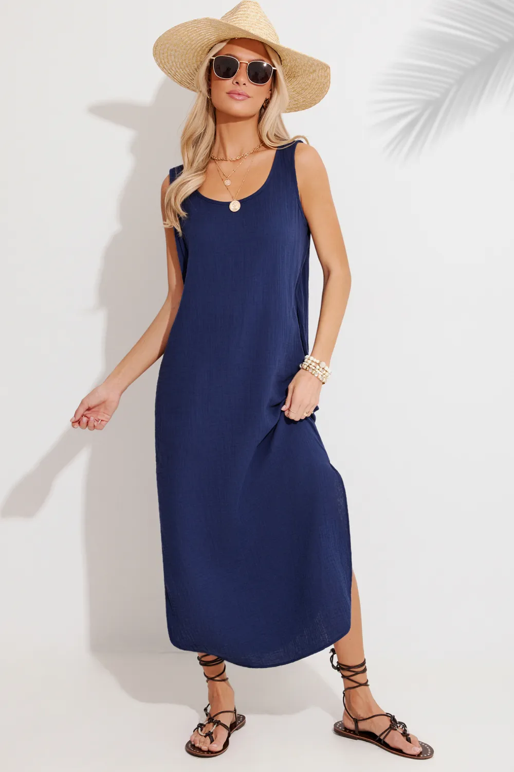 Vibe Check Navy Midi Dress