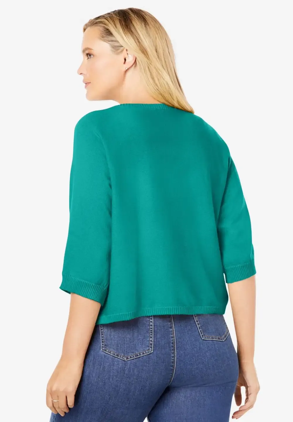 Rib Trim Cardigan Shrug
