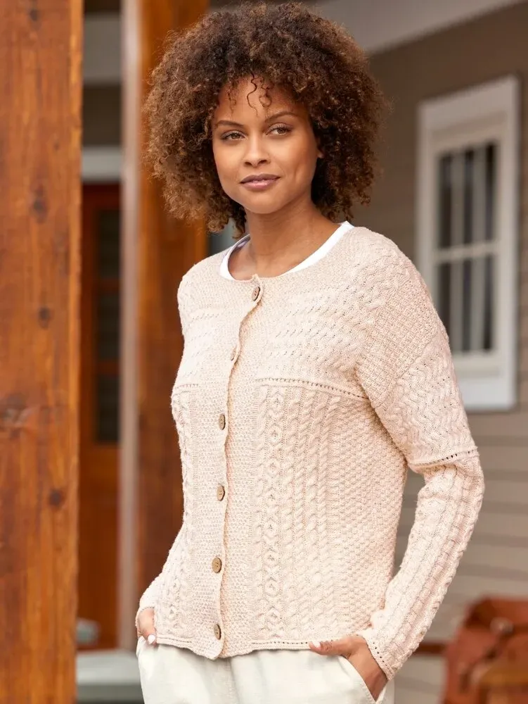 Ella Simone Cotton Linen Cardigan Sweater