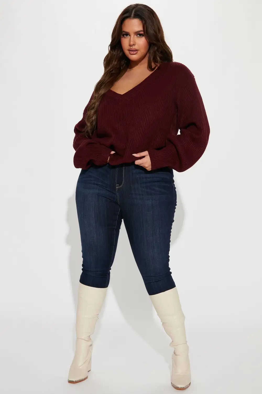 Stop And Stare Sweater - Burgundy