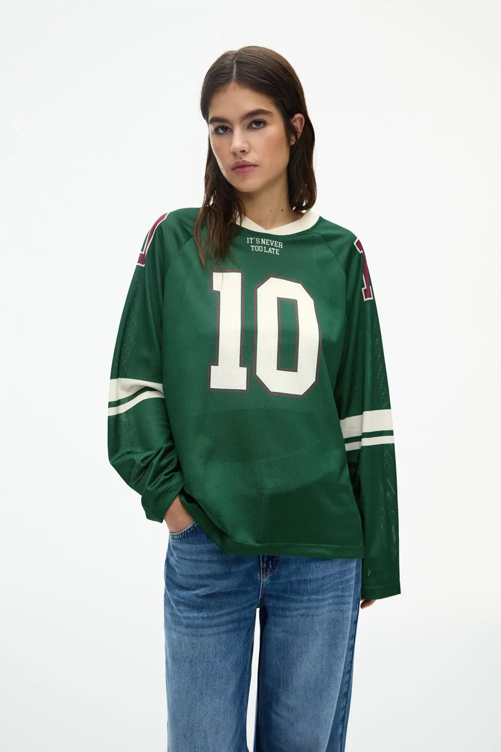 Camiseta beisbolera manga larga
