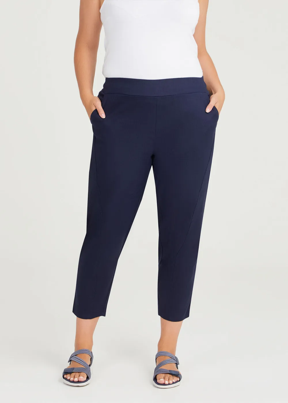 Stretch Linen Lounge Crop Pant