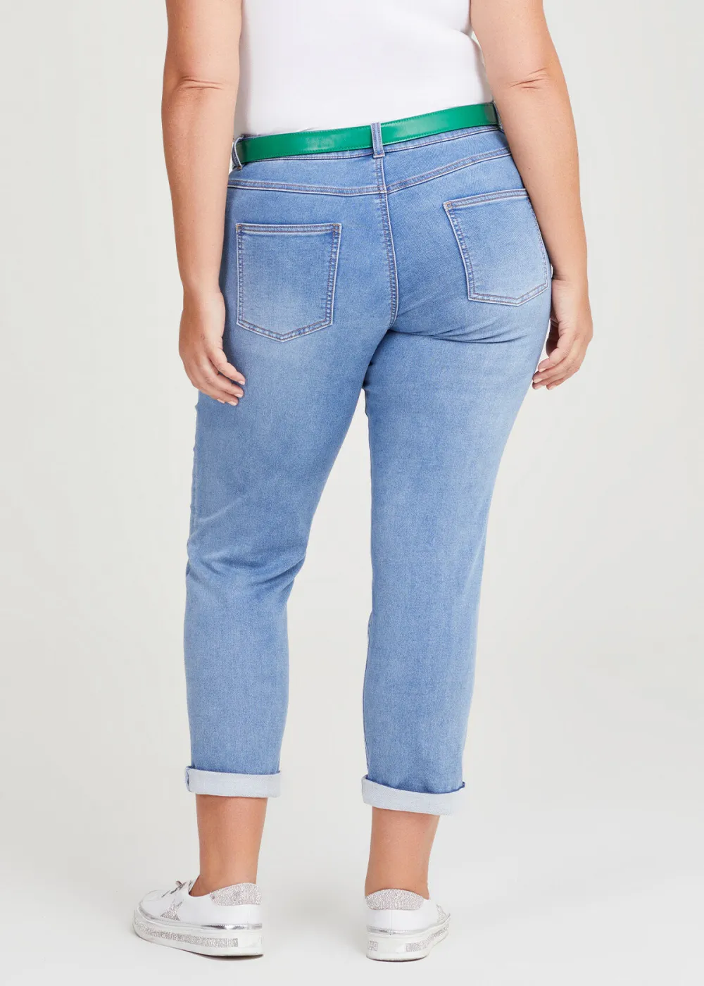 Cotton Blend Crop Jean