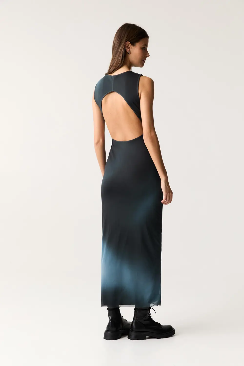 Vestido midi tul flor