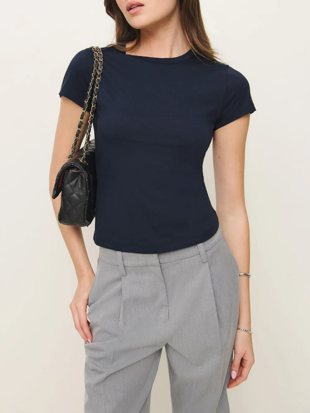 Basic Crew Neck Knit T-Shirt