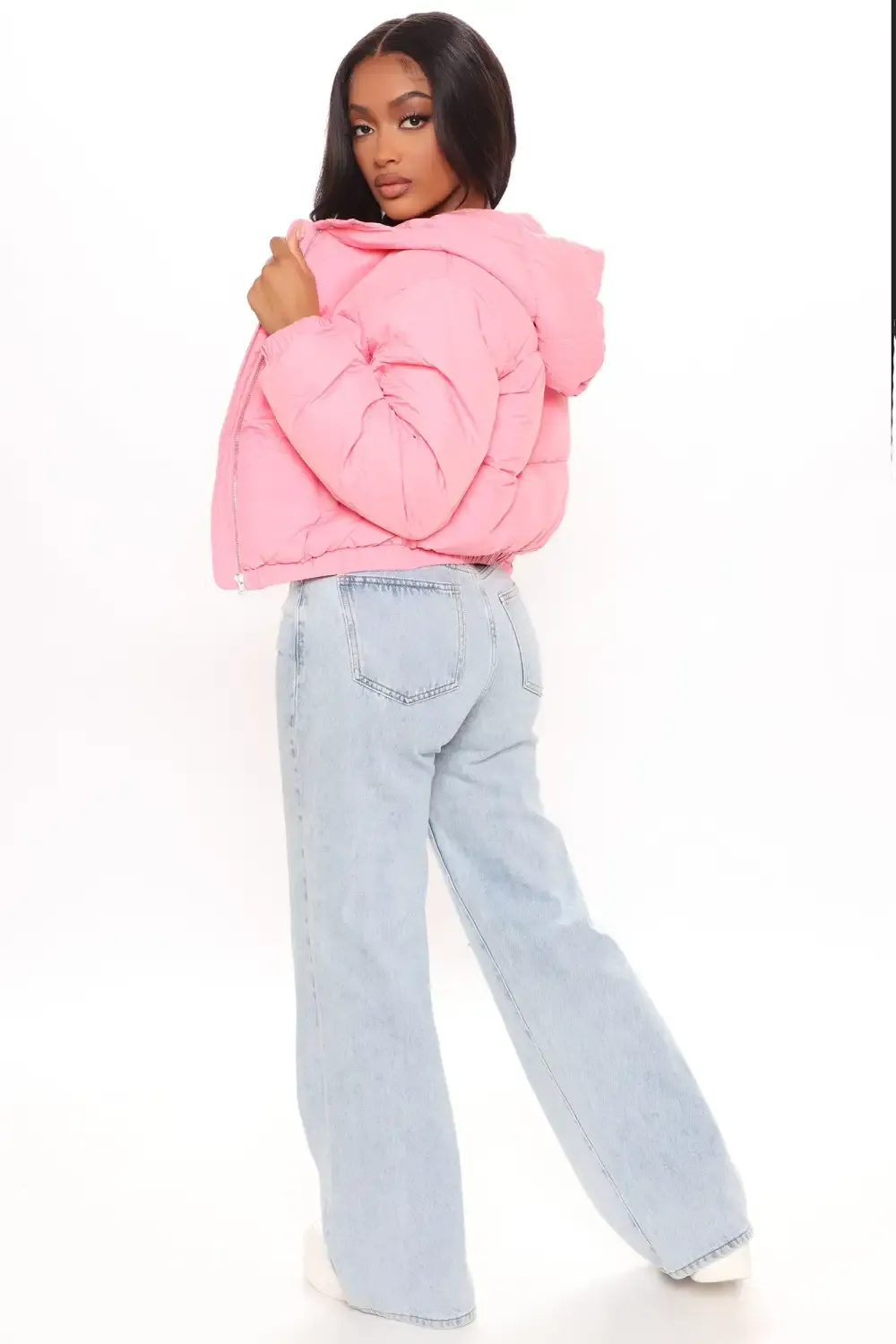 Can't Be Beat Cropped Puffer Jacket - Pink