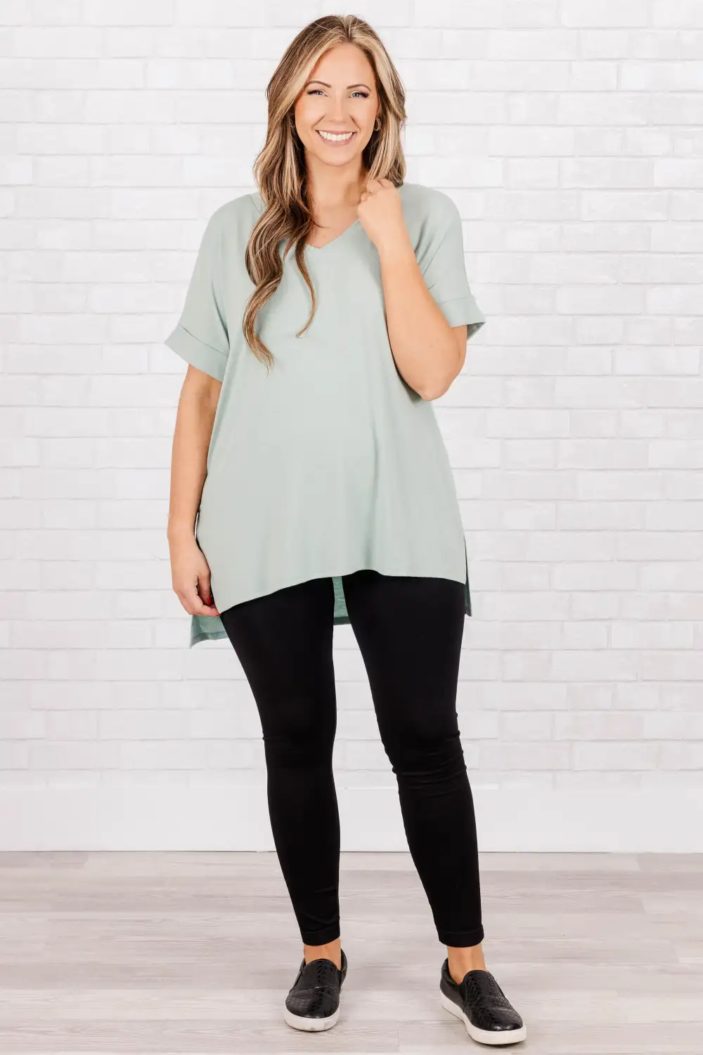 Comfy Travels Top, Dusty Green