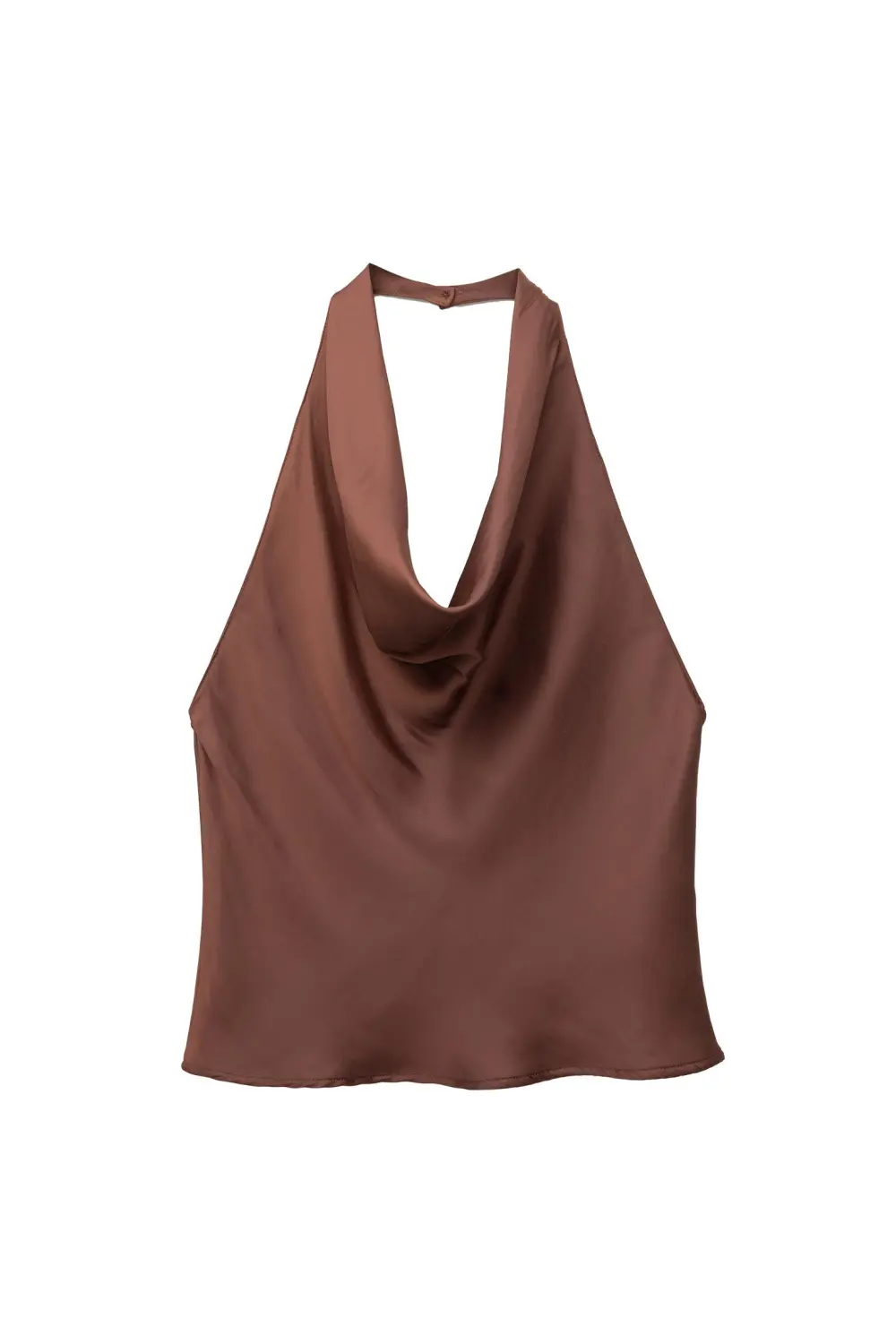 Satin halter top with open back