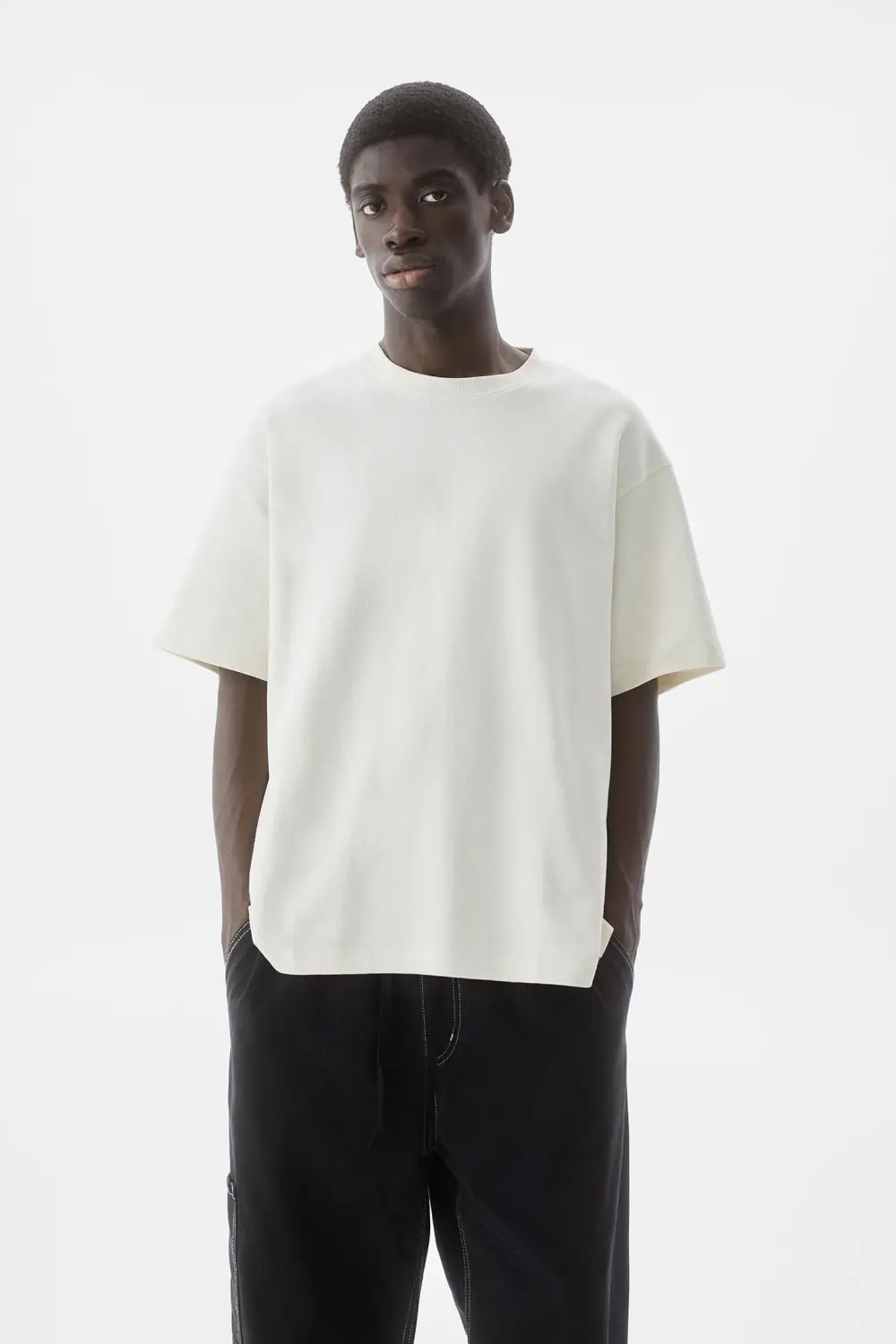 Basic short sleeve textured T-shirt