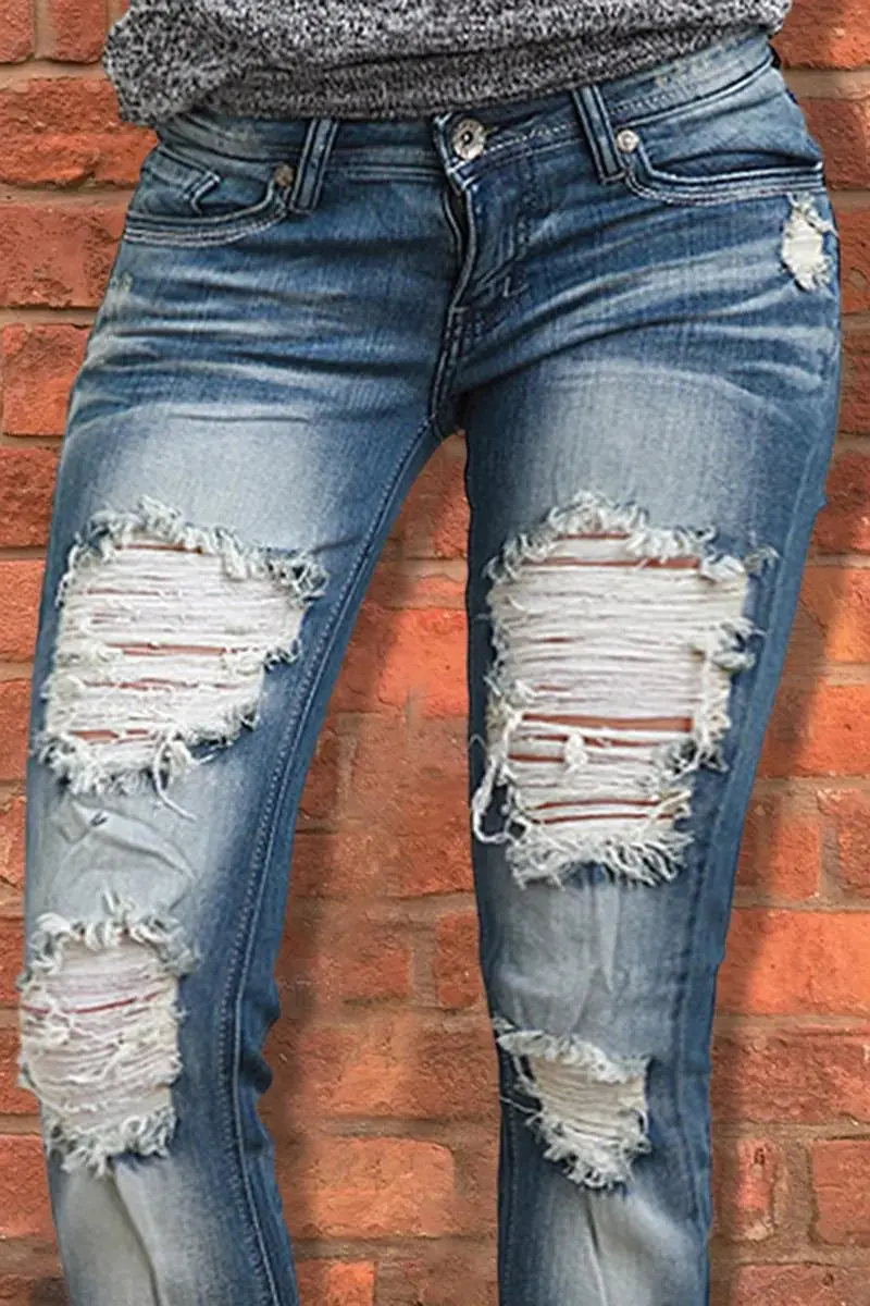 90s Vintage Distressed Low Waist Jeans
