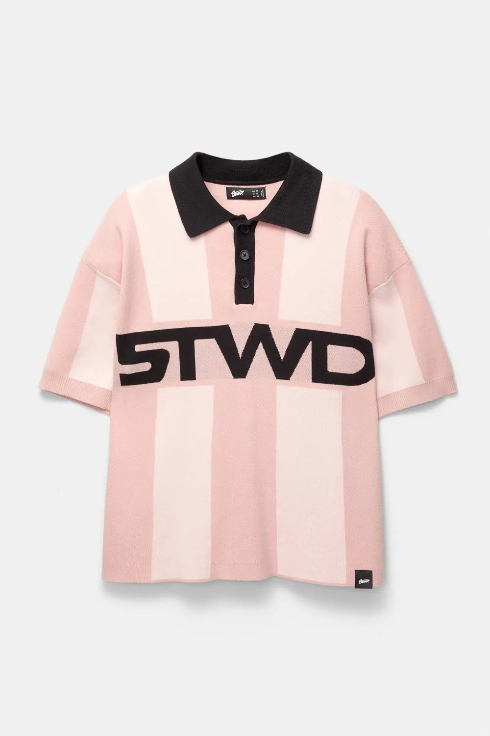Striped STWD knit polo shirt