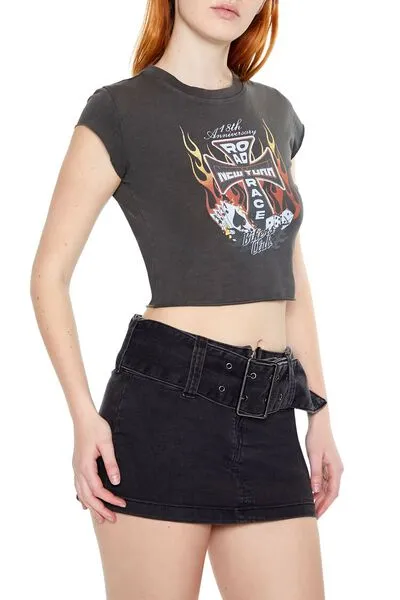 Bikers Club Graphic Cropped Tee